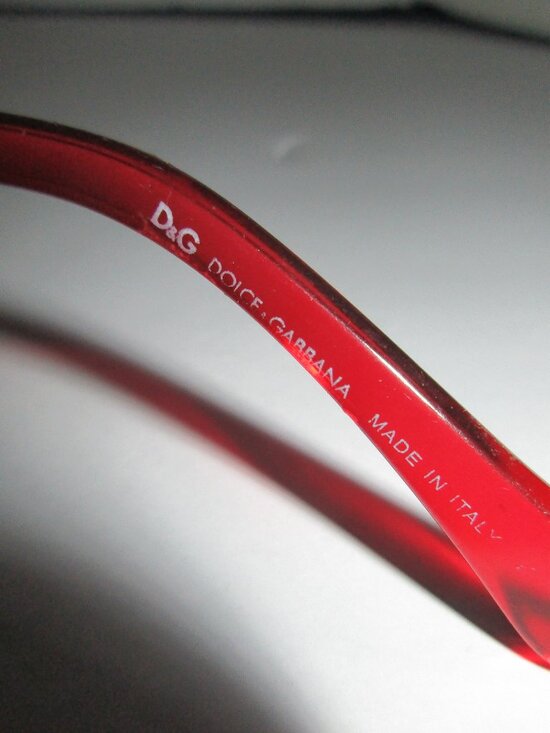 Vintage 2000\'s Oversized Dolce & Gabbana D&G Red Sunglasses Made In Italy